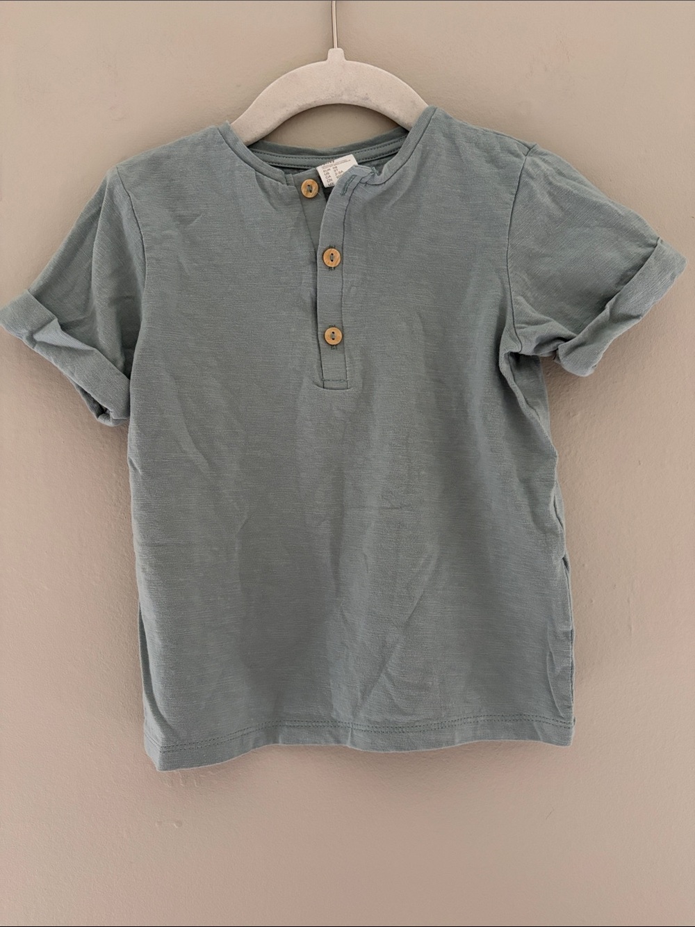 H&M Blue Short Sleeve Henley Tee 3T